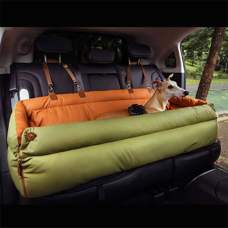 Luxury Faux Leather Dog Car Seat Bed