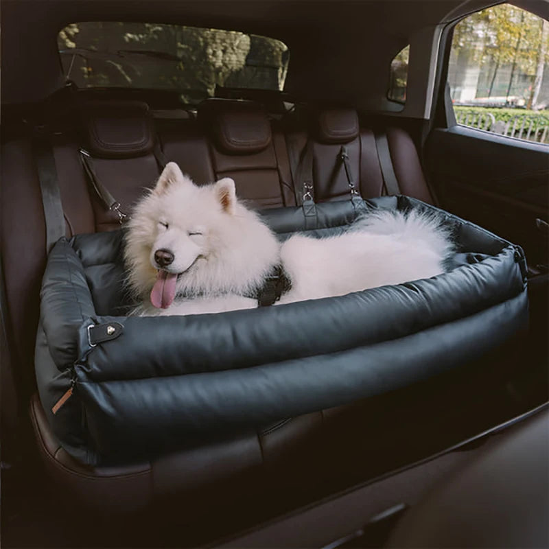 Luxury Faux Leather Dog Car Seat Bed