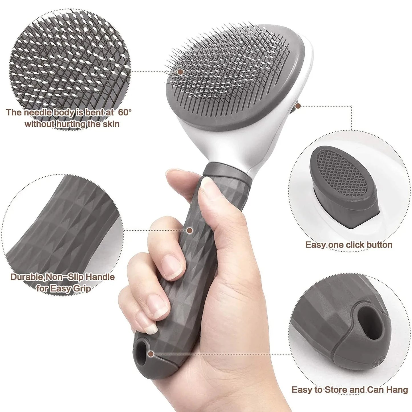 Self Cleaning Pet Brush for Dogs & Cats