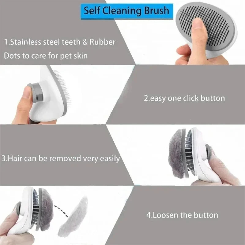 Self Cleaning Pet Brush for Dogs & Cats