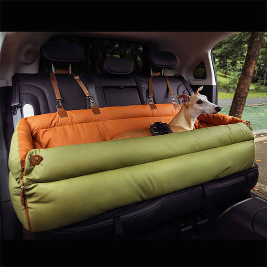 Luxury Faux Leather Dog Car Seat Bed