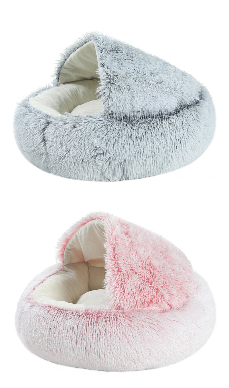 Plush Covered Cat Bed