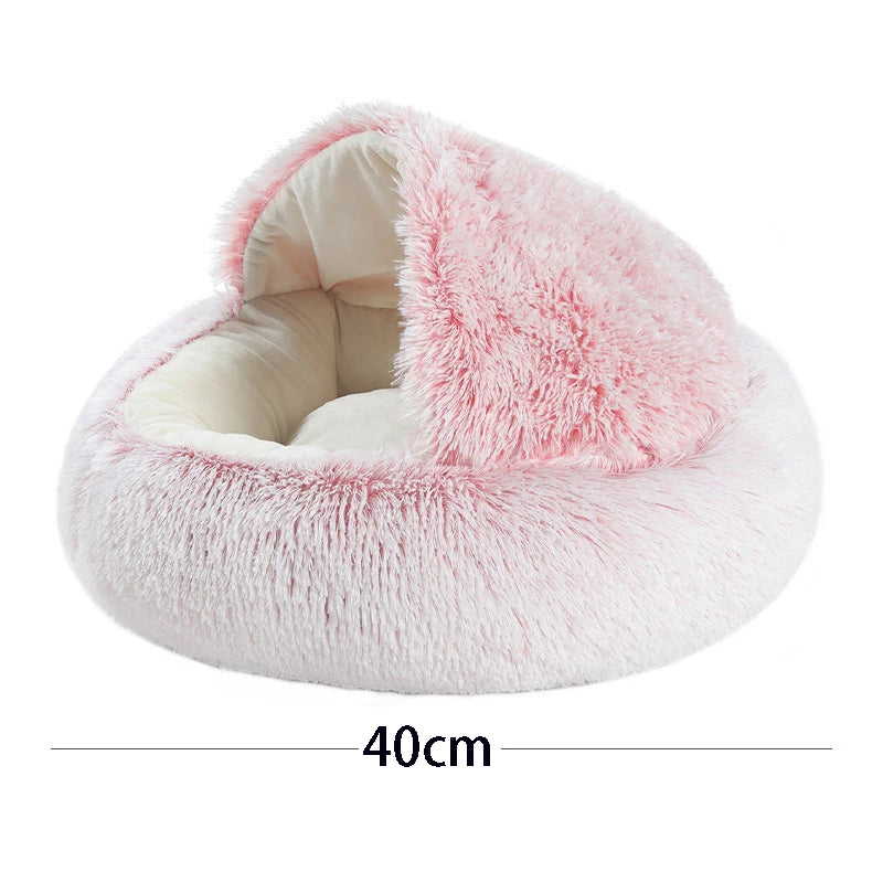 Plush Covered Cat Bed