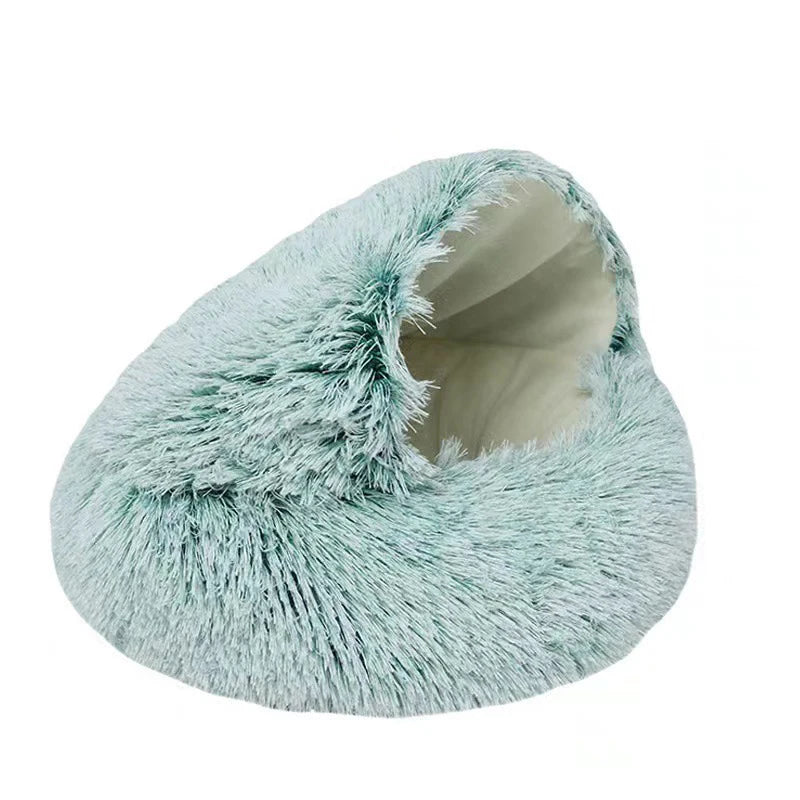 Plush Covered Cat Bed