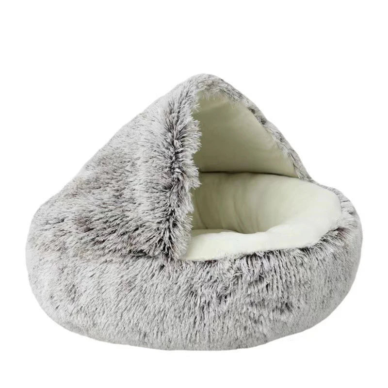 Plush Covered Cat Bed